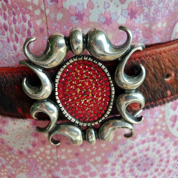 VTG BB Simon Leather Belt Swarovsky Crystals main image 8